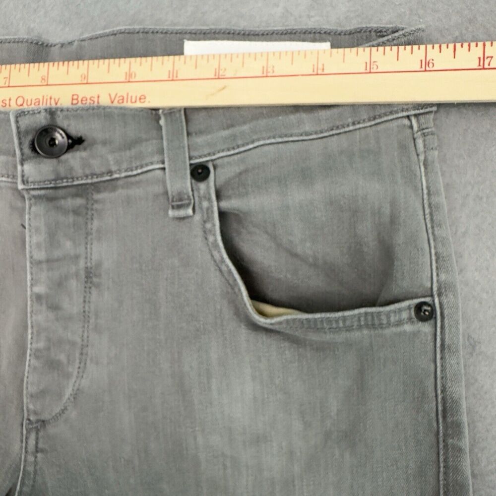 Rag & Bone Jeans Mens 32x34 Aged Gray Fit 1 Skinny Leg Button Fly Made in USA - Picture 7 of 11